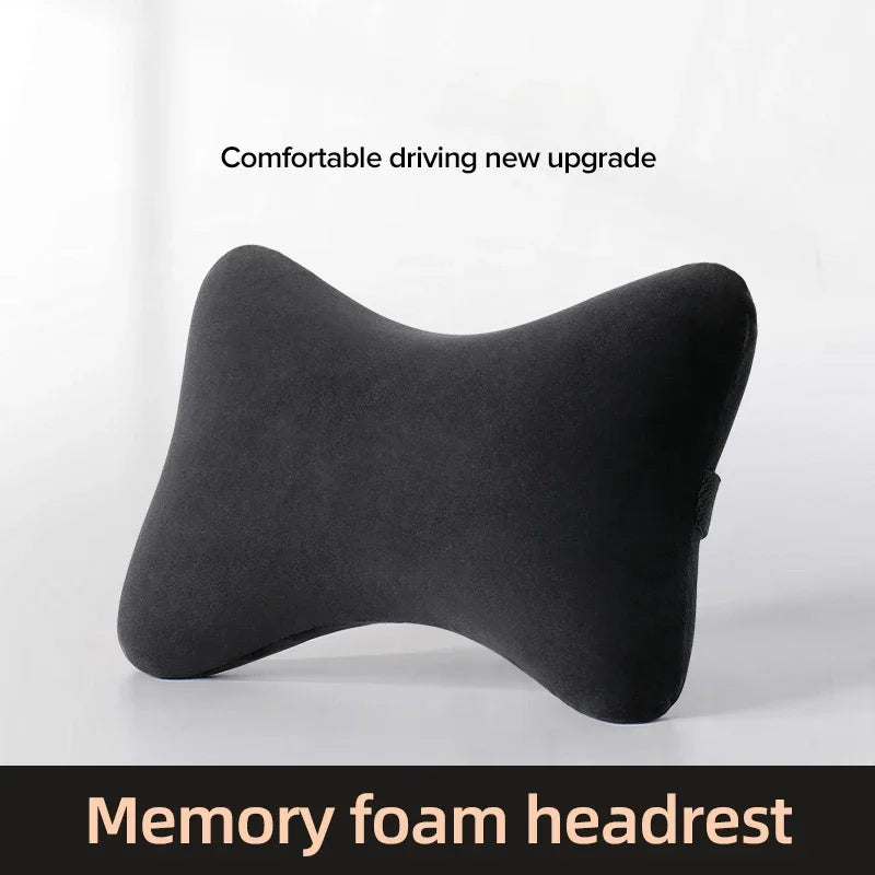 Adjustable Auto Head Neck Pillow Bound-Shaped Memory Foam Car Seat Support Waist Cushion Massage Neck Car Headrest