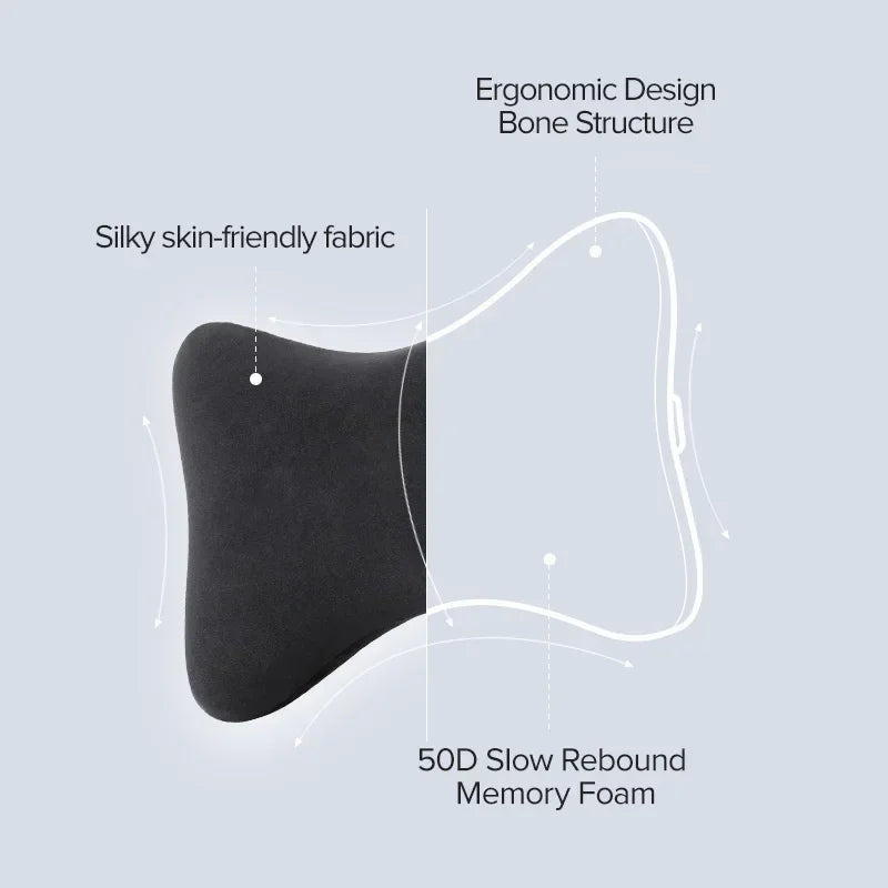 Adjustable Auto Head Neck Pillow Bound-Shaped Memory Foam Car Seat Support Waist Cushion Massage Neck Car Headrest