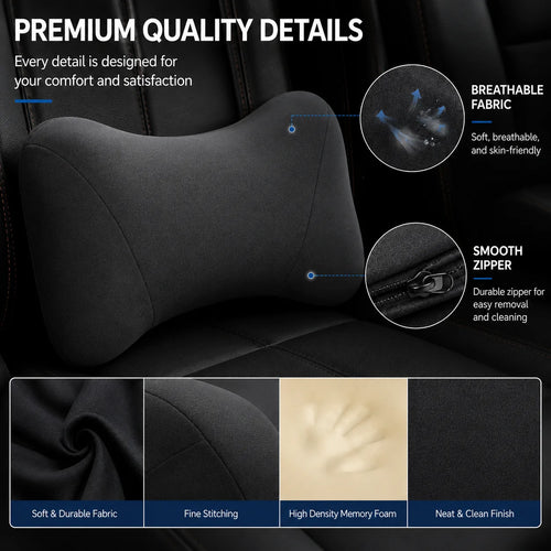 Memory Foam Car Lumbar Support Pillow, Ergonomic Back Cushion for Driving, Office Chair & Truck Seat Comfort